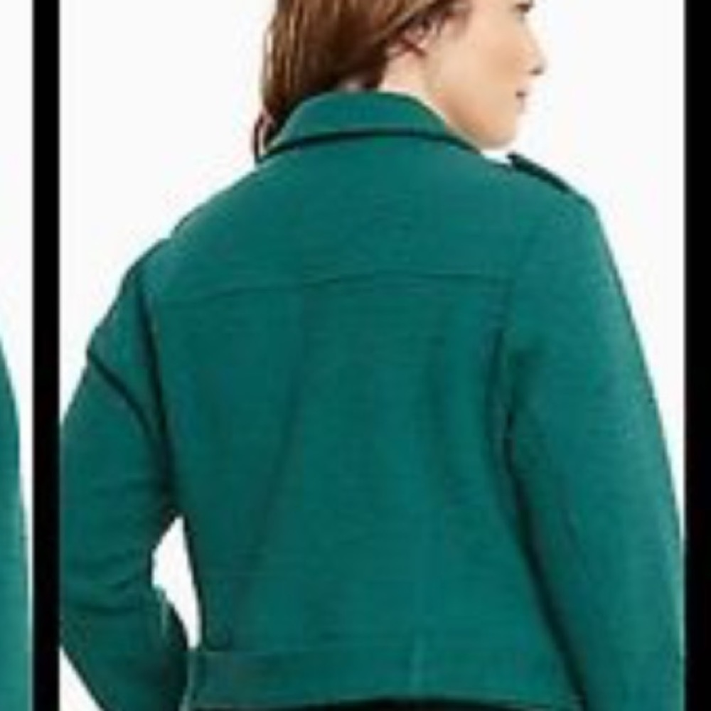 🌹SOLD🌹TORRID 1Forest Green Brocade Knit Jacket - Picture 2 of 6